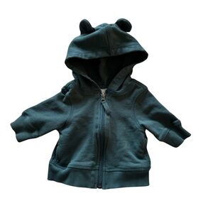 Hanna Anderson 0-3 Bear Zip Up Sweatshirt in Teal